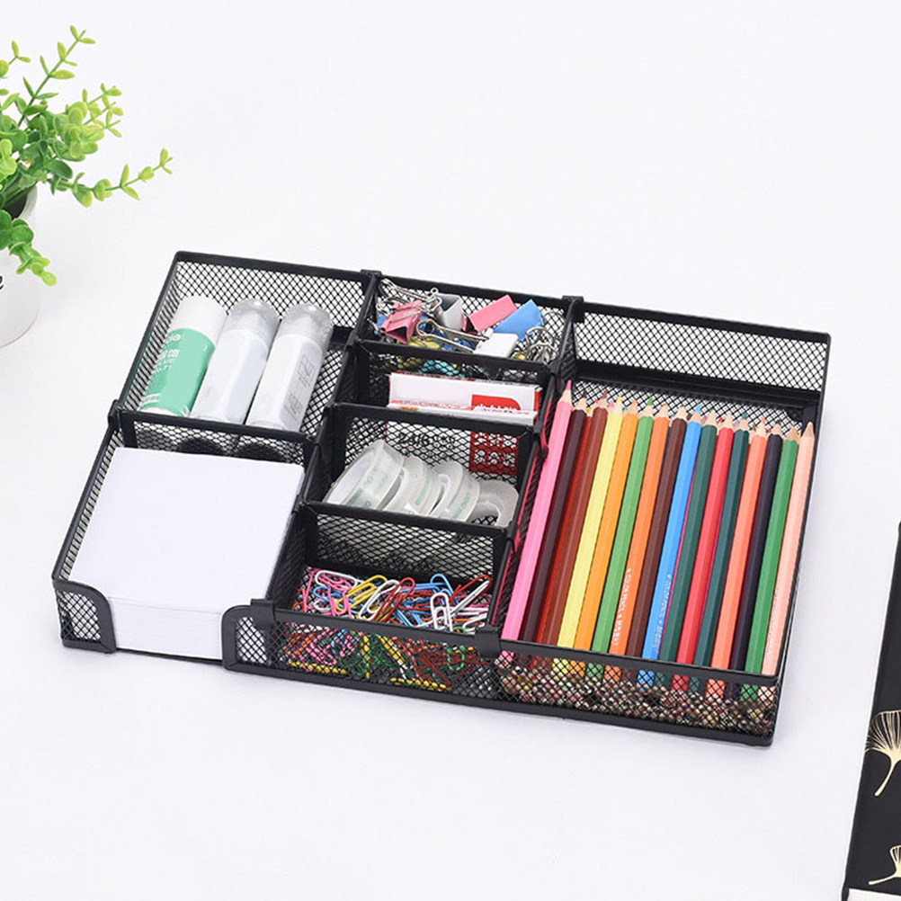 Drawer Organizer Tray - オフィス収納トレイ メタルデスクオーガナイザー DIY多層メッシュ引き出しオーガナイザー デスクトップペンホルダーボックス 整理用