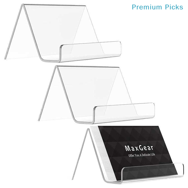 Office Furniture Brands - ポータブル透明アクリル製デスクトップ名刺ホルダー テーブルデスクシェルフボックス 収納ディスプレイスタンド レストラン オフィス用品