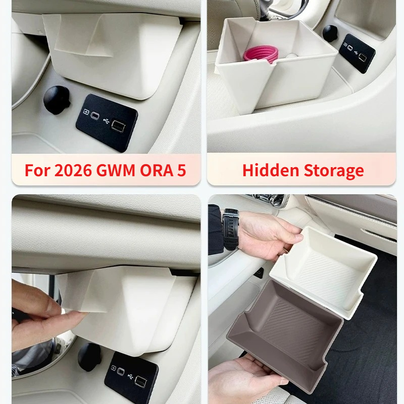 Drawer Organizer Tray - 隠し収納引き出しコンソールオーガナイザートレイ 2026 GWM ORA 5用 アームレストセンターコンソール下