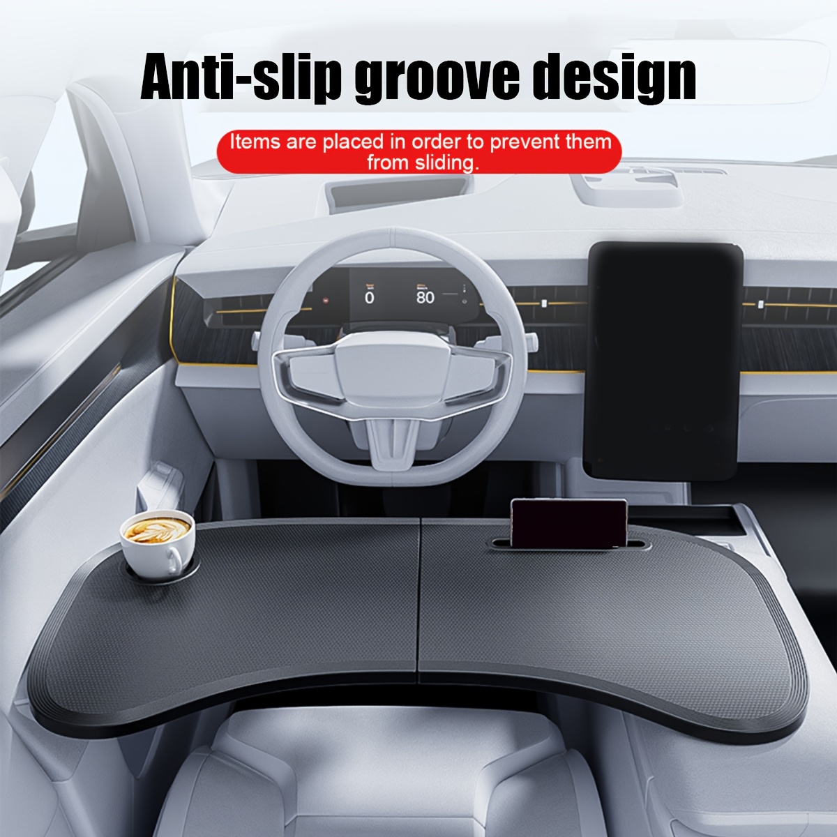 Office Furniture Brands - 1 個車用折りたたみ式ステアリングホイールテーブル車用収納テーブル車用オフィス収納アーティファクト車用ポータブル折りたたみテーブル折りたたみ式