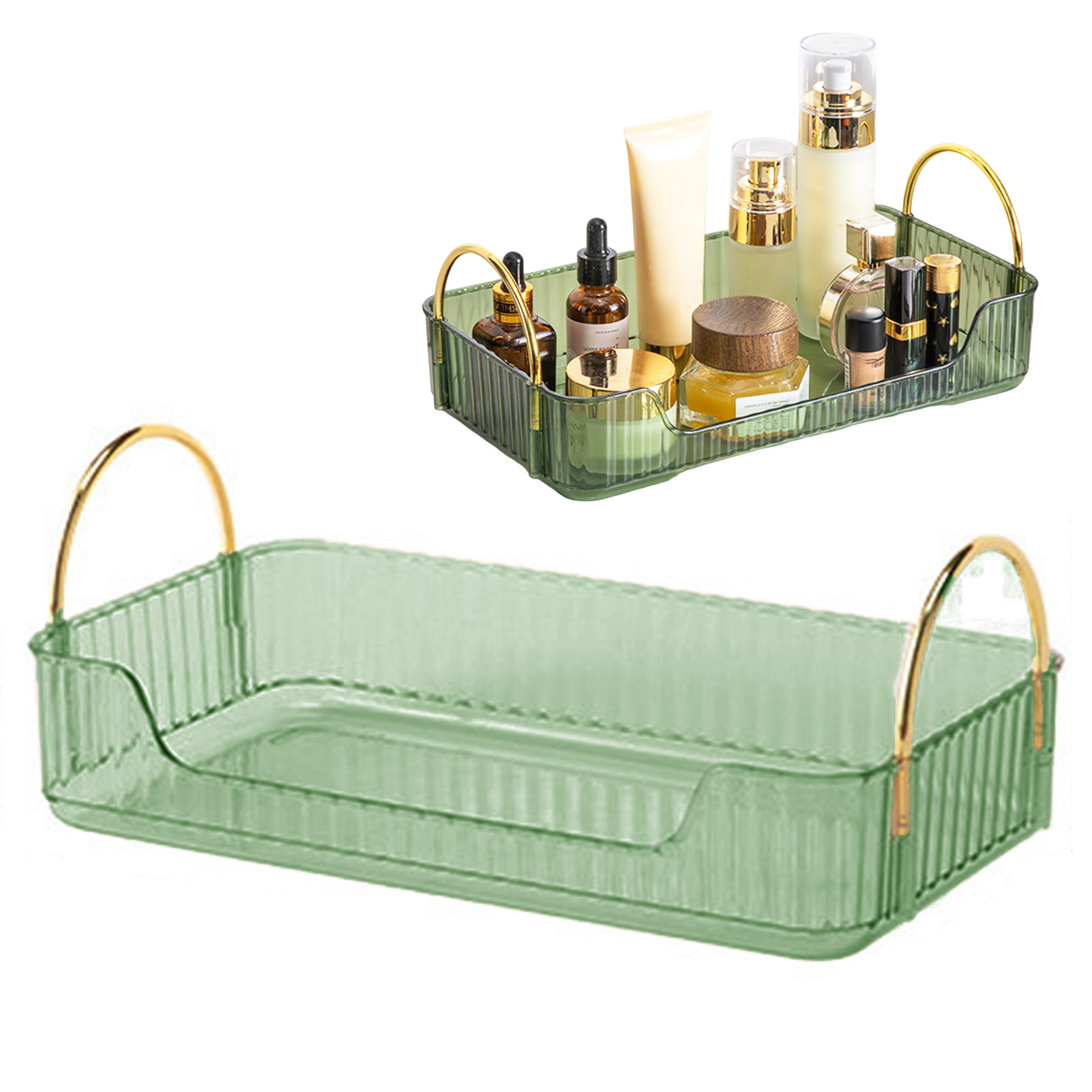 バスルームオーガナイザーラックライト高級アクリル収納ホルダー - Drawer Organizer Tray のレビューと価格