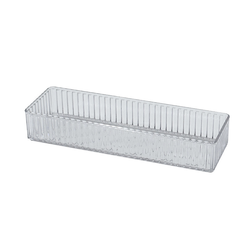 クリアな引き出しオーガナイザー、積み重ね可能な4サイズ、クリ - Drawer Organizer Tray のレビューと価格