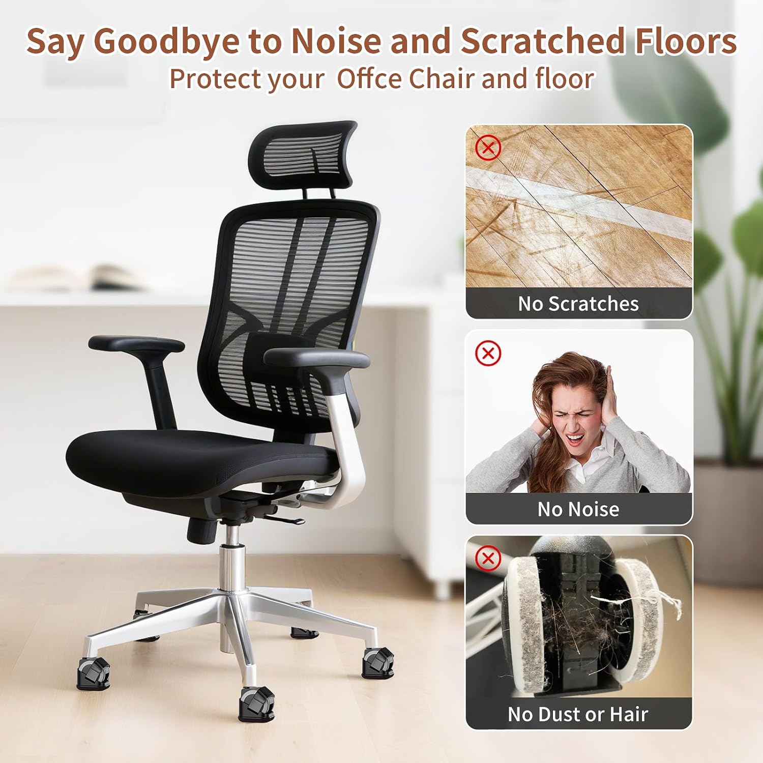 5個入り 椅子脚プロテクター オフィスチェアホイールカップ  - Office Furniture Loft のレビューと価格