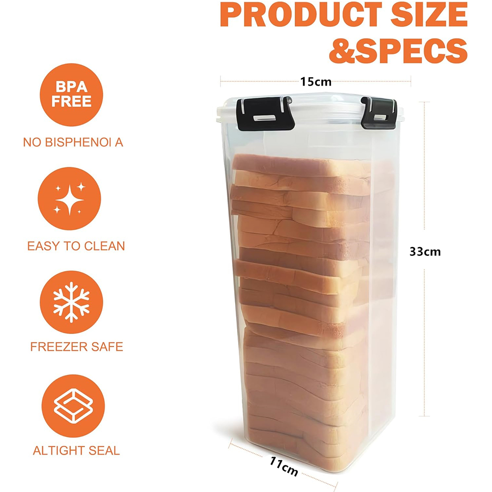 密閉蓋付きパン保存容器、引き出しトレイ付き透明プラスチック製 - Drawer Organizer Tray のレビューと価格