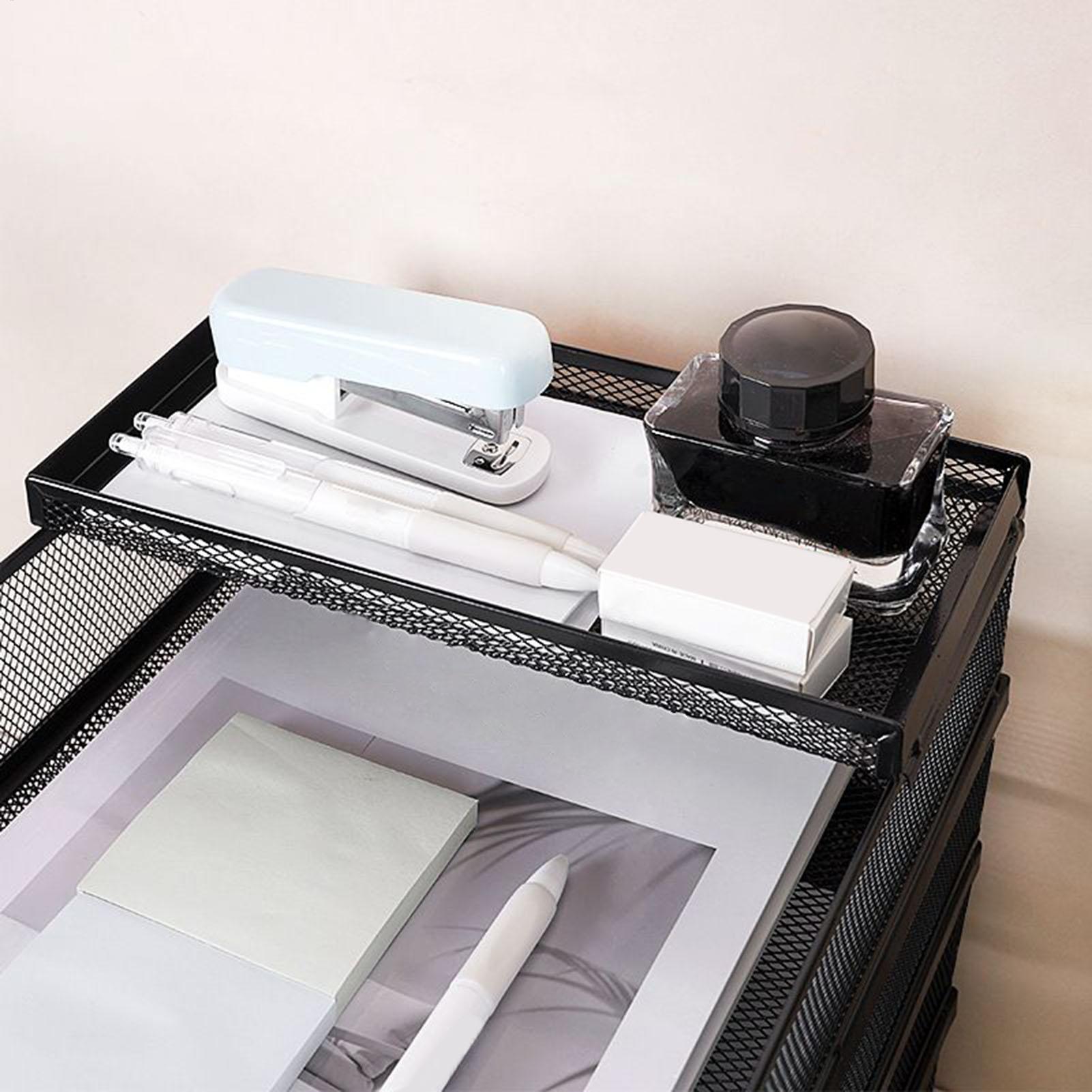 デスクトレイ金属メッシュ積み重ね可能なファイルデスクトップオ - Drawer Organizer Tray のレビューと価格