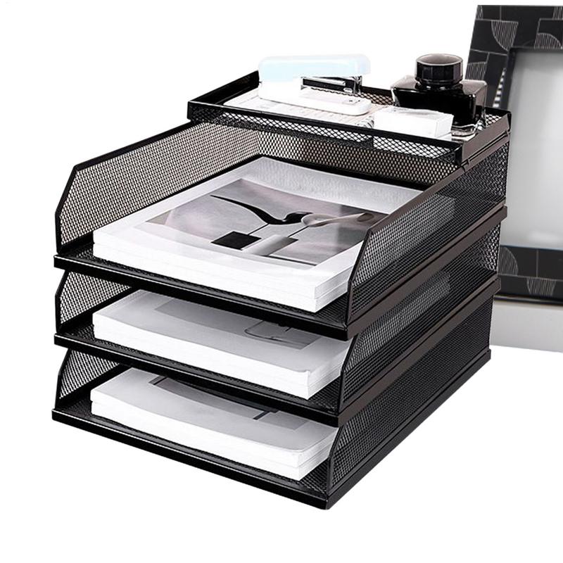 デスクトレイ金属メッシュ積み重ね可能なファイルデスクトップオ - Drawer Organizer Tray のレビューと価格
