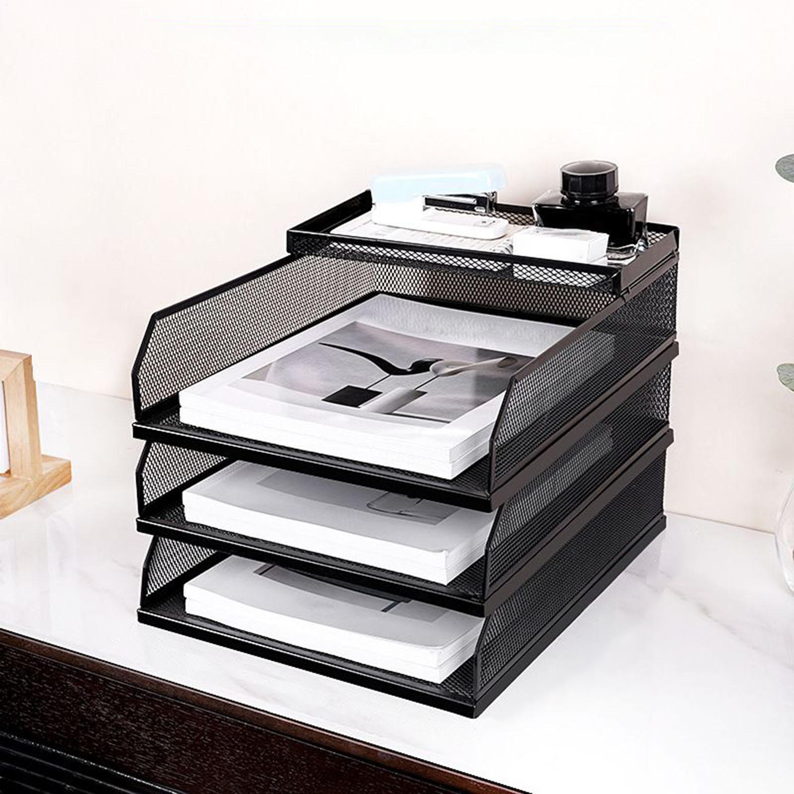 デスクトレイ金属メッシュ積み重ね可能なファイルデスクトップオ - Drawer Organizer Tray のレビューと価格